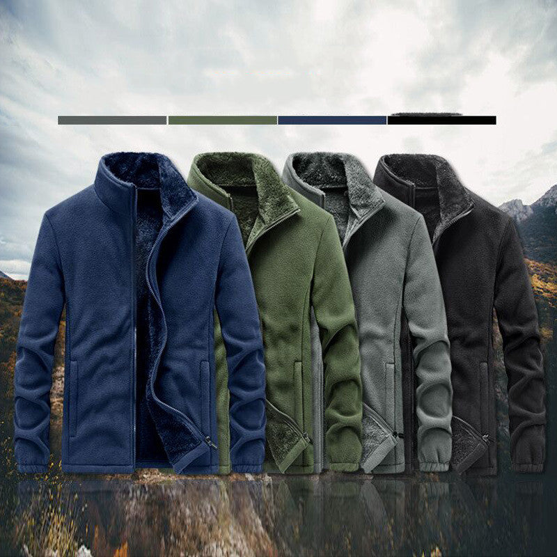 Thick Polar Fleece Sweatshirt Jacket for Men | Streetwear