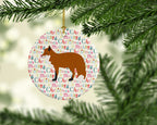 Red Fox Christmas Ceramic Ornament
