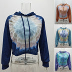 Loose Tie Dye Ombre Long Sleeve Hoodie Top | Streetwear