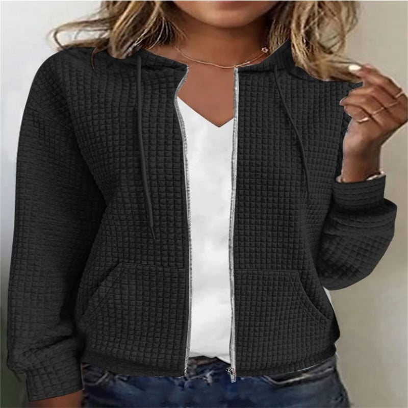 Women's Long Sleeve Zipper Hooded Cardigan Sweater