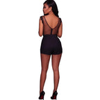 Lace Sheer Mesh Sexy Bodysuit Jumpsuit Shorts