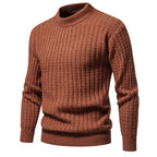 Autumn Men's Solid Color Round Neck Knit Sweater