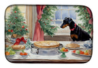Doberman Pinscher Christmas Cookies Dish Drying Mat