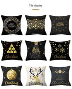 Nordic Style Gold Foil Christmas Cushion Cover Set