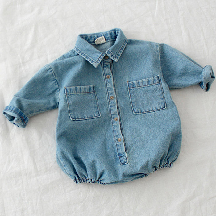 2020 Spring New Baby Soft Denim Bodysuit for Fall
