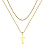 Titanium Cross Layered Necklace