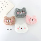 Cute Teddy Curly Hair Bear Plush Brooch for Bags