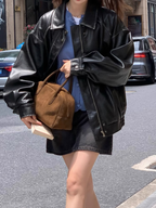 Vintage Brushed Leather Coat