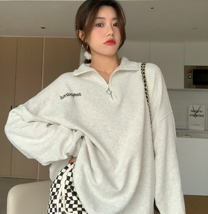 Women's Mid-Length Velvet Stand Collar Sweater