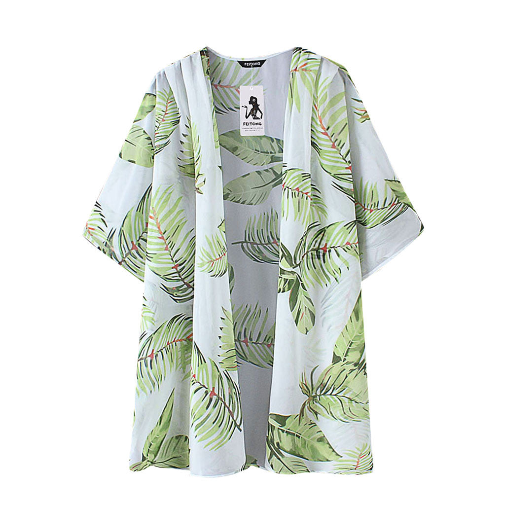 2020 Summer Fashion Print Kimono Beach Cover-Up