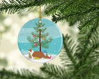 Norwegian Forest Cat Christmas Ceramic Ornament