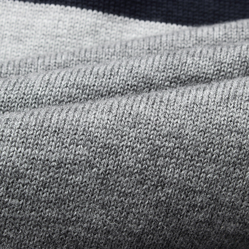 Men's Striped O-neck Slim Fit Knitted Sweater (M-4XL)