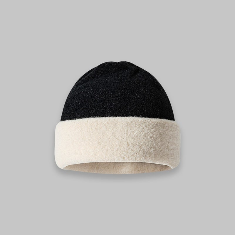 Retro Color Block Wool Hat for Women | Embroidered Cap