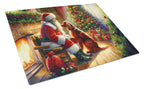 Irish Setter and Santa Claus Glass Cutting Board