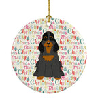 Merry Christmas Cocker Spaniel Black Tan Ceramic Ornament