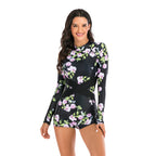 One-Piece Long Sleeve Swimsuit for Diving and Surfing
