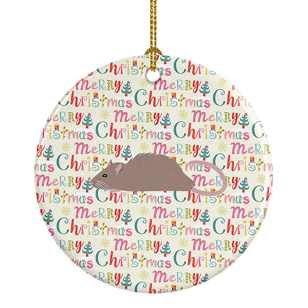 Satin Rat Christmas Ceramic Ornament