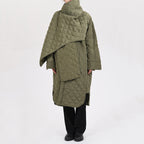 Trendy Loose Long Cotton Jacket with Scarf Collar