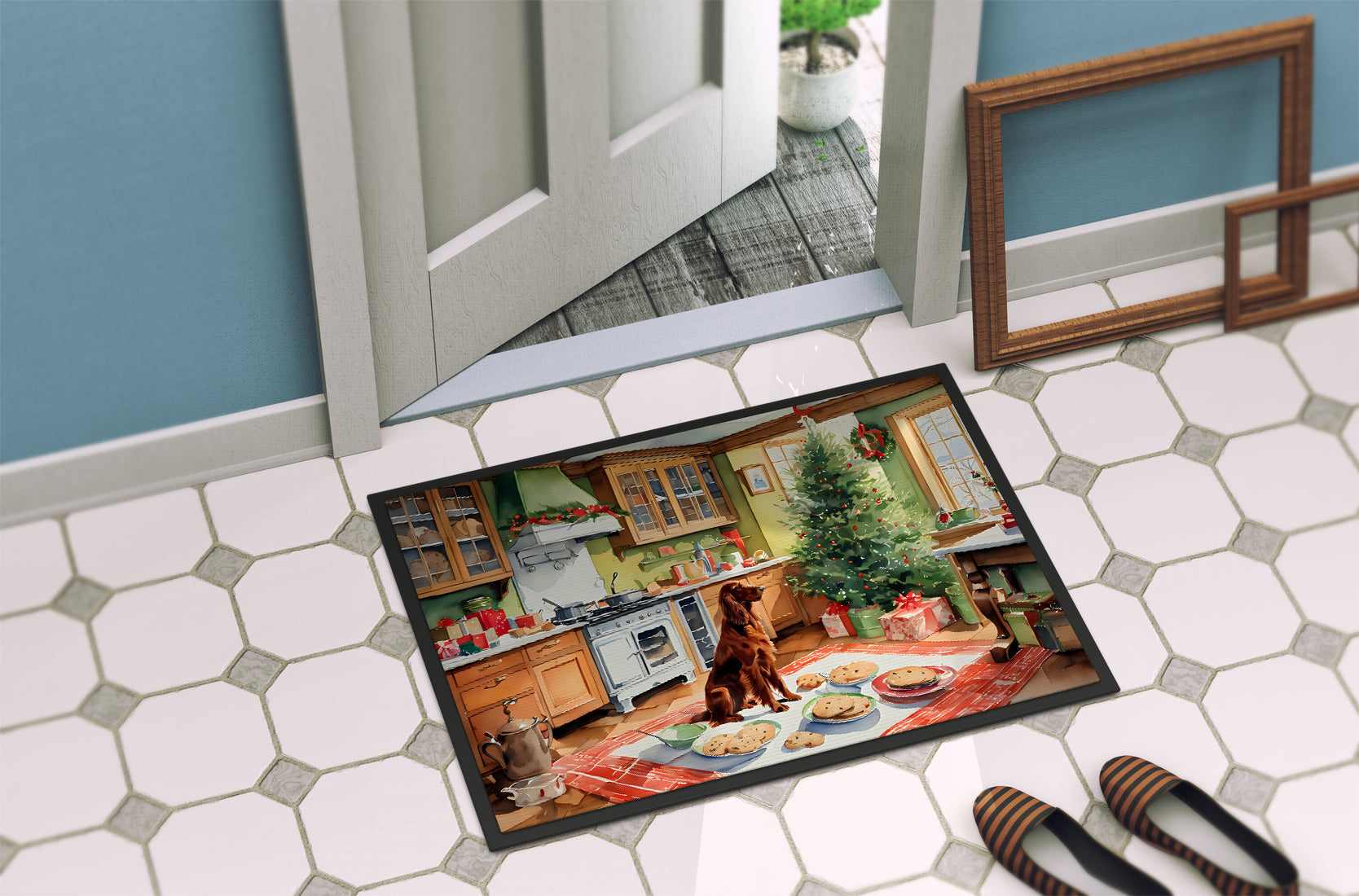 Irish Setter Christmas Cookies Doormat