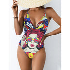 2022 Women's Deep V Triangle Swimsuit with Demon Eyes