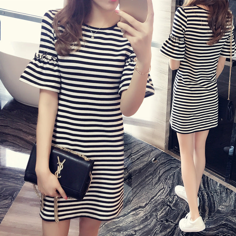 New Summer Striped T-Shirt Dress for Women | Streetwear