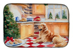 Golden Retriever Christmas Cookies Dish Drying Mat