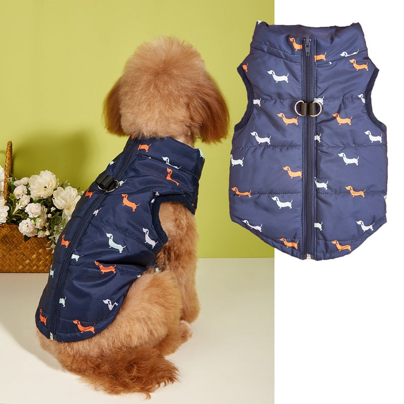 Puppy Cartoon Cardigan Cotton Vest for Dogs