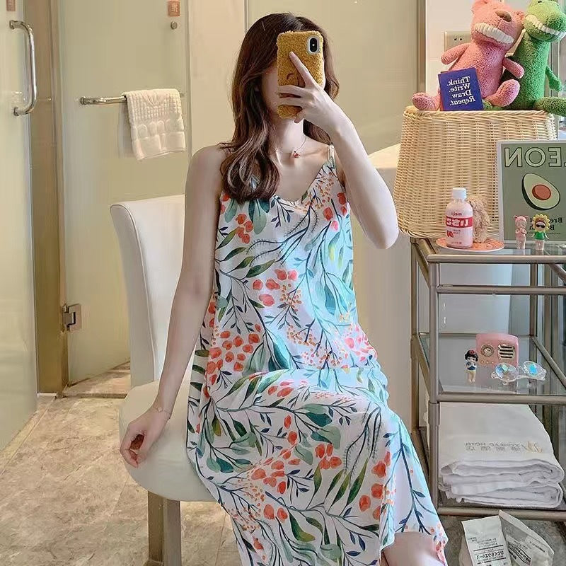 Cotton Silk Summer Nightgown for Women in Plus Size