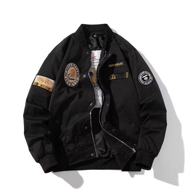 Men's Vintage Embroidered Military Bomber Jacket
