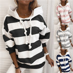 Gothic Striped Wool Hoodie - Casual Winter Outwear | Streetwear