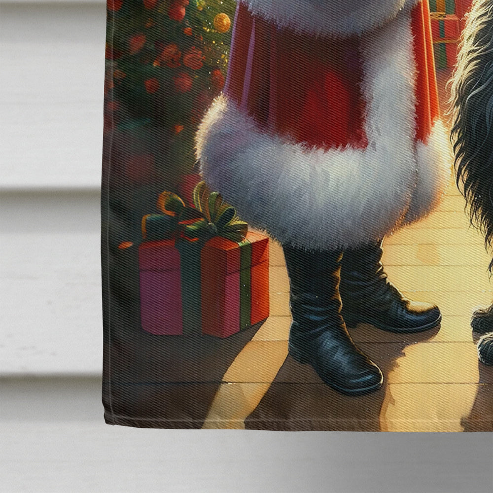 Belgian Sheepdog and Santa Claus House Flag