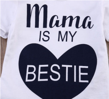 Mama Triangle Bodysuit with Heart for Babies