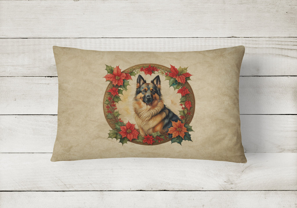 Belgian Tervuren Christmas Flowers Throw Pillow