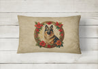 Belgian Tervuren Christmas Flowers Throw Pillow