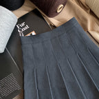 Thickened High Waist Pleated Women's Wool Skirt
