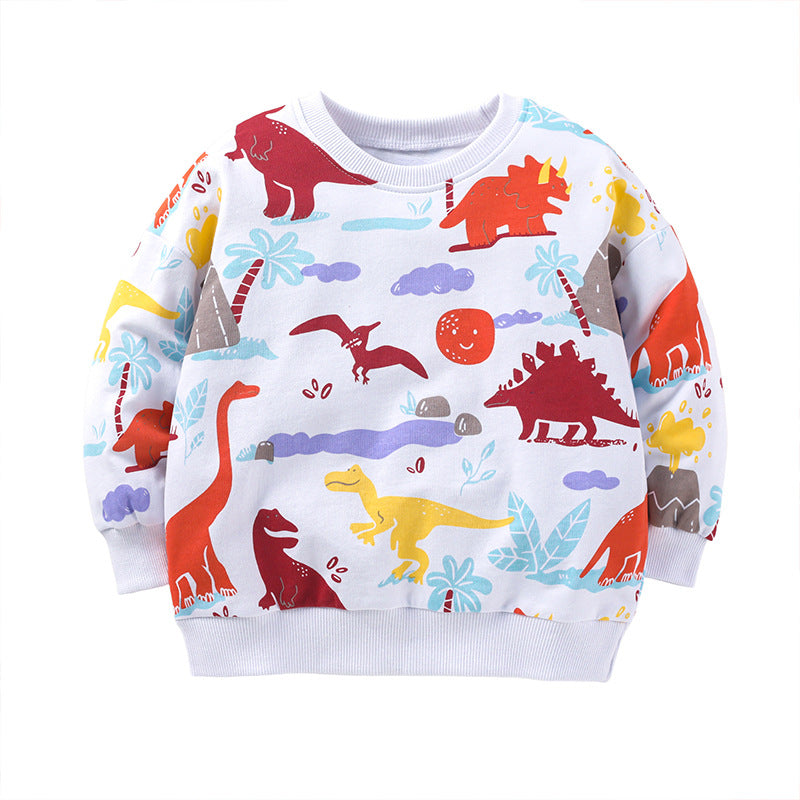 Cotton Dinosaur Hoodie for Boys with Long Sleeves | Streetwear