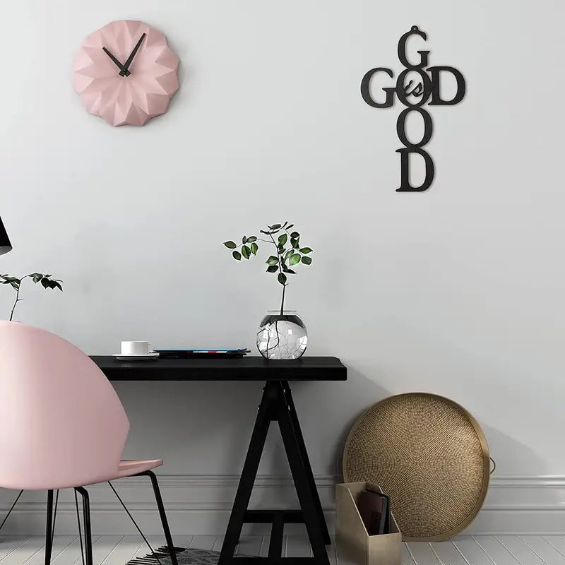 Cross God Is Good Metal Wall Art - Christian Decor