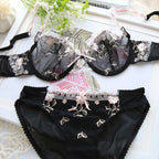 Exquisite Pink Lace Bra - Ultra-thin Large Size