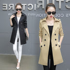 Plus Size Slim Mid-Length Women's Trench Coat