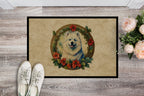 Samoyed Christmas Flowers Doormat