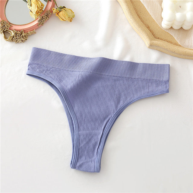 High Waisted Women's Seamless Thongs in 9 Colors