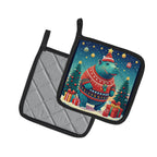 Hippopotamus Christmas Pair of Pot Holders