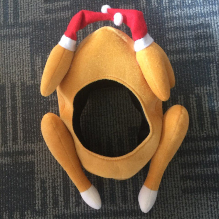 Christmas Turkey Hat for Full Face Decoration | Embroidered Cap