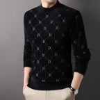 Luxury Men's Velvet Scarf with Cross Letter Collar