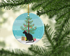 Ojos Azules Cat Christmas Ceramic Ornament