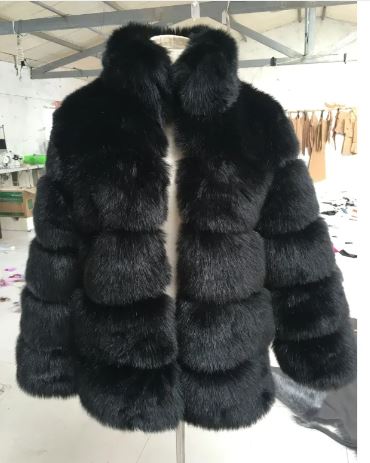 Faux Fox fur coat