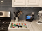 Giant Schnauzer Christmas Cookies Glass Cutting Board
