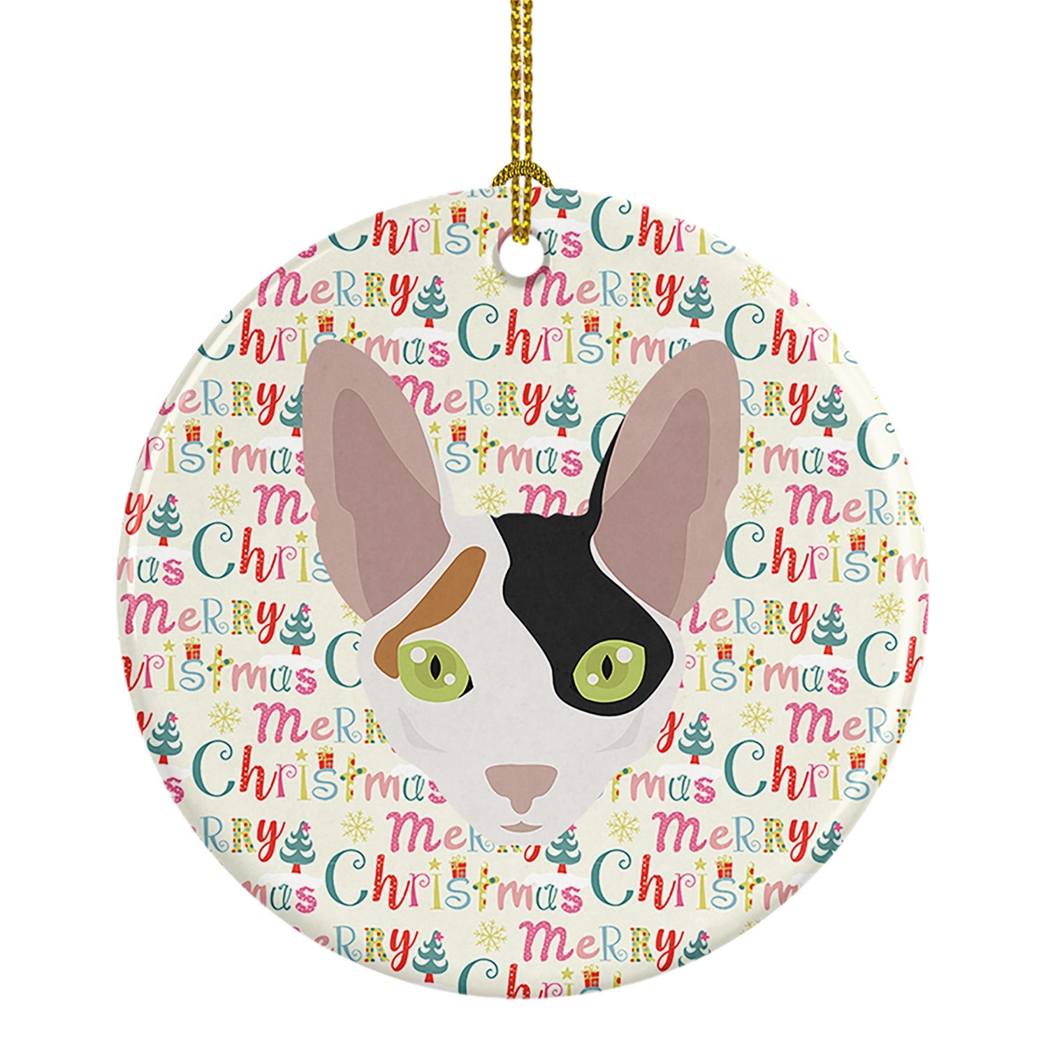 Cornish Rex Cat Christmas Ceramic Ornament