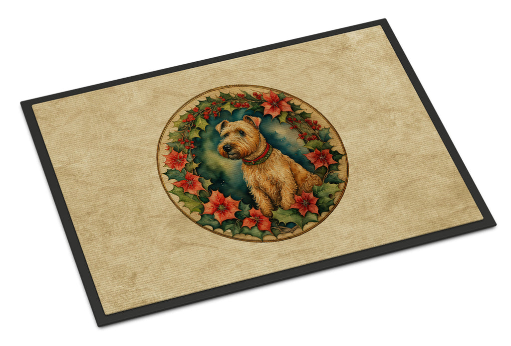 Lakeland Terrier Christmas Flowers Doormat