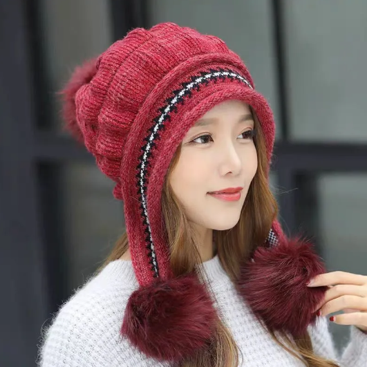Cozy Fleece Ear Flap Beanie | Embroidered Cap